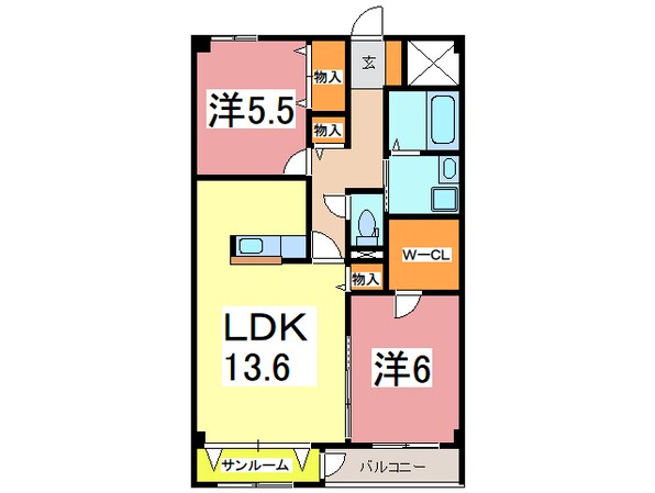 メゾンシャルムの物件間取画像